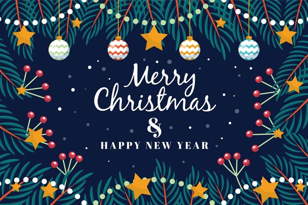 Fondo de navidad de diseño plano
