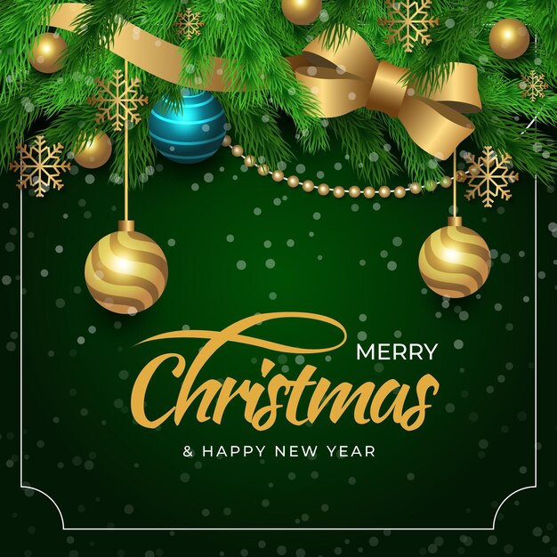 Fondo de navidad de diseño realista