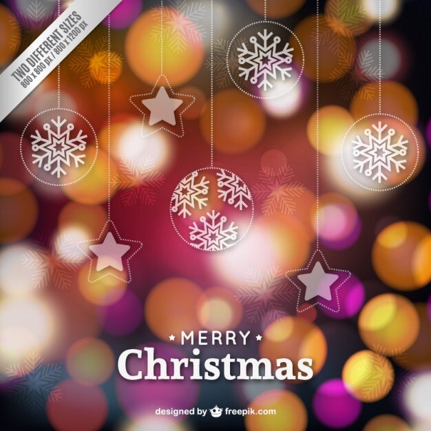 Vector gratuito fondo de navidad de estilo bokeh