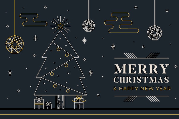 Fondo de Navidad en estilo de contorno