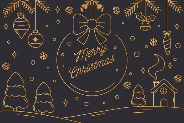 Fondo de Navidad en estilo de contorno