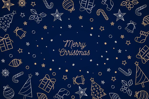 Fondo de Navidad en estilo de contorno