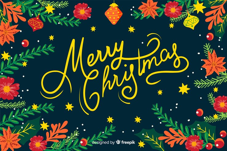 Vector gratuito fondo de navidad estilo dibujado a mano