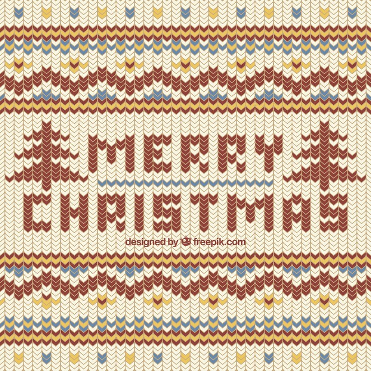 Vector gratuito fondo de navidad con estilo de lana
