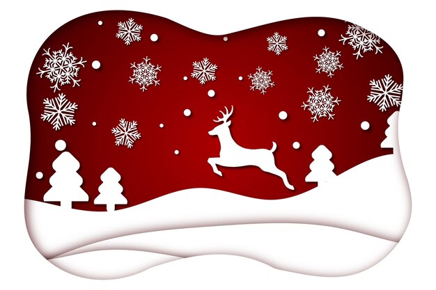 Fondo de navidad de estilo de papel