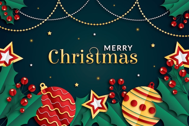 Fondo de navidad estilo papel
