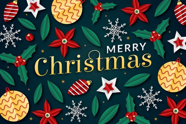 Fondo de navidad estilo papel