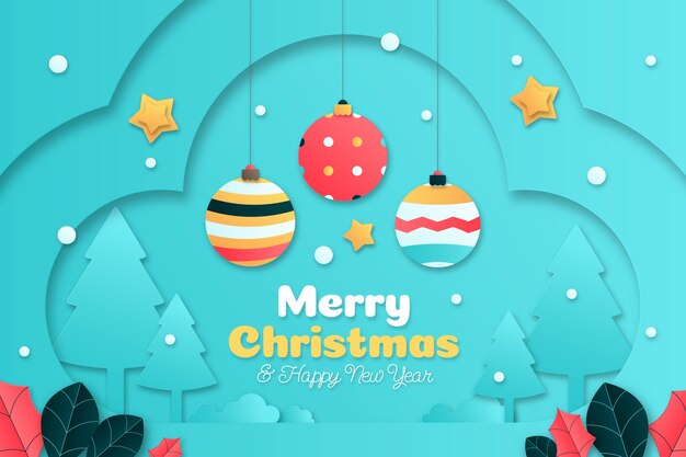 Fondo de Navidad de estilo papel
