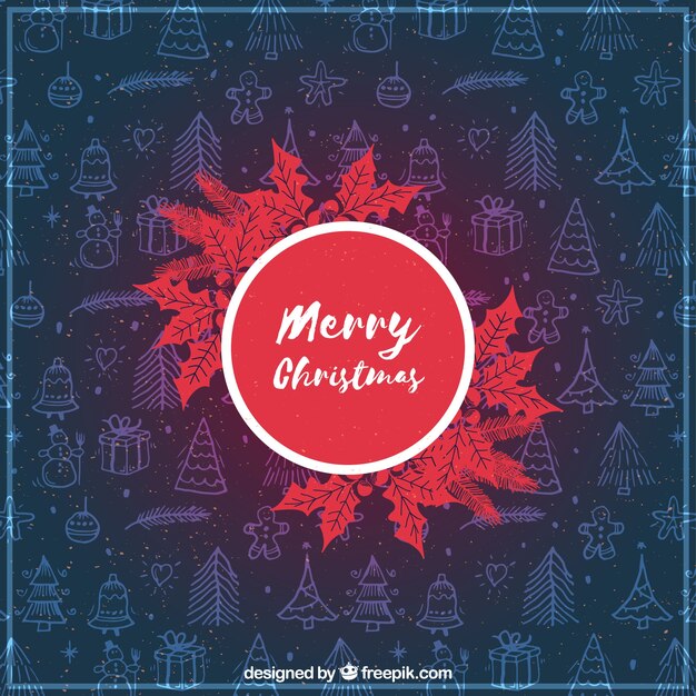 Fondo de navidad con estilo de patrón