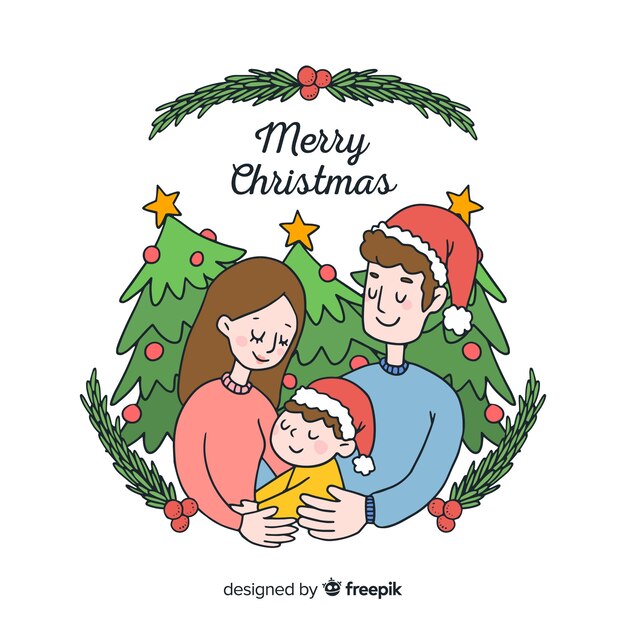 Fondo navidad familia feliz