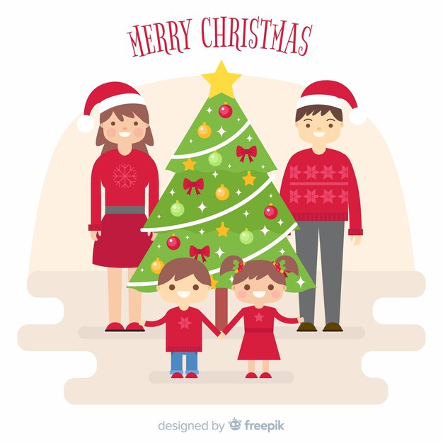 Fondo navidad familia plano