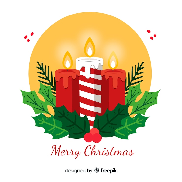Vector gratuito fondo navidad grupo velas