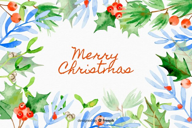 Fondo de Navidad con hojas de poinesettia