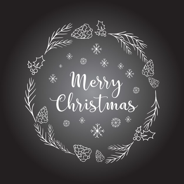 Fondo de Navidad con los iconos del doodle.