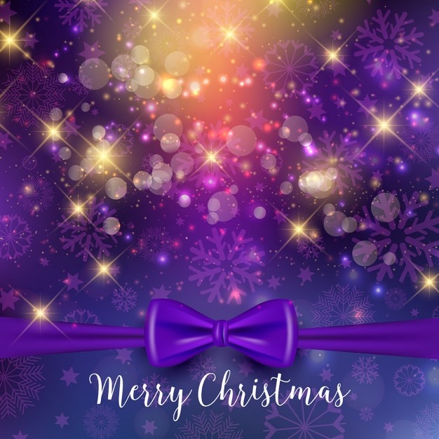 Vector gratuito fondo de la navidad con lazo morado
