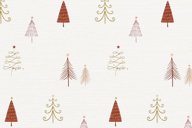 Fondo de navidad, lindo doodle de invierno en color crema