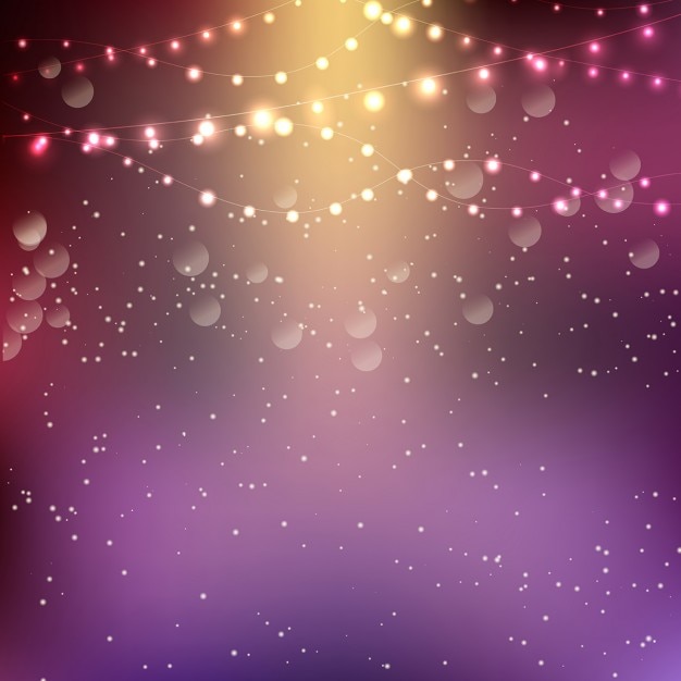 Fondo de navidad con luces de cadena