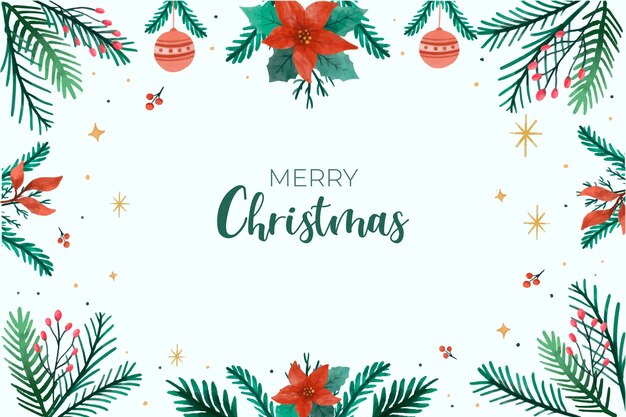 fondo de navidad con marco de hojas