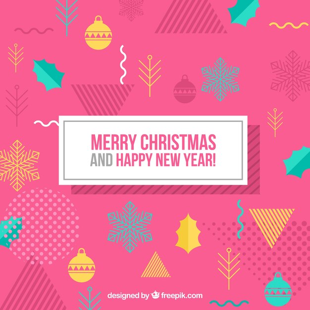 Fondo de navidad memphis rosa