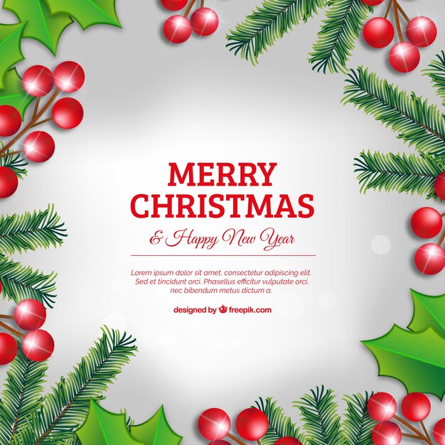 Fondo de navidad con muérdago