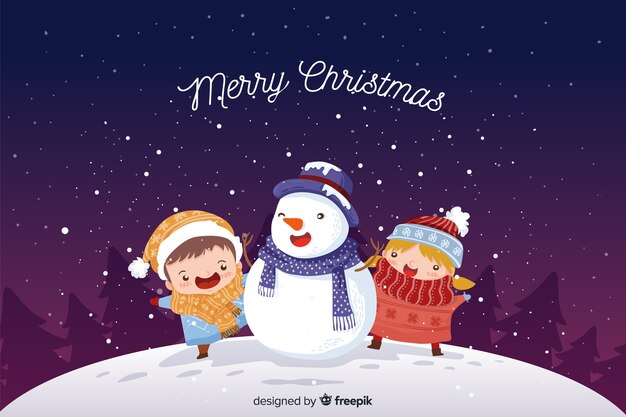 Fondo de Navidad de muñeco de nieve