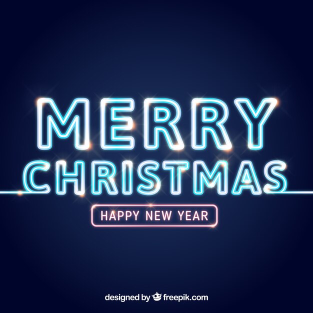 Fondo de navidad neón azul