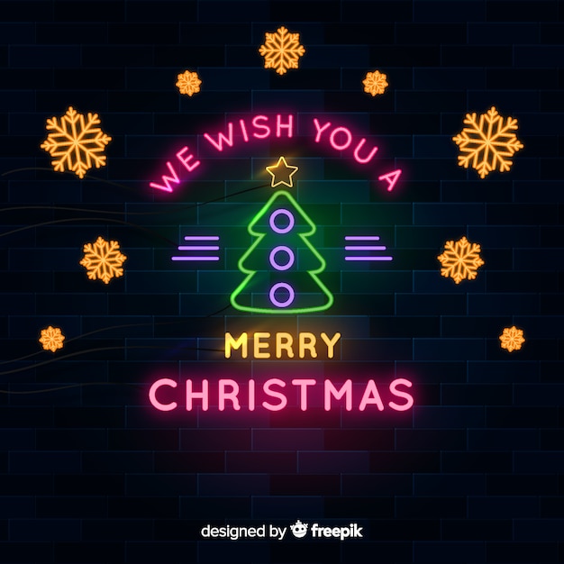 Fondo de Navidad de neón