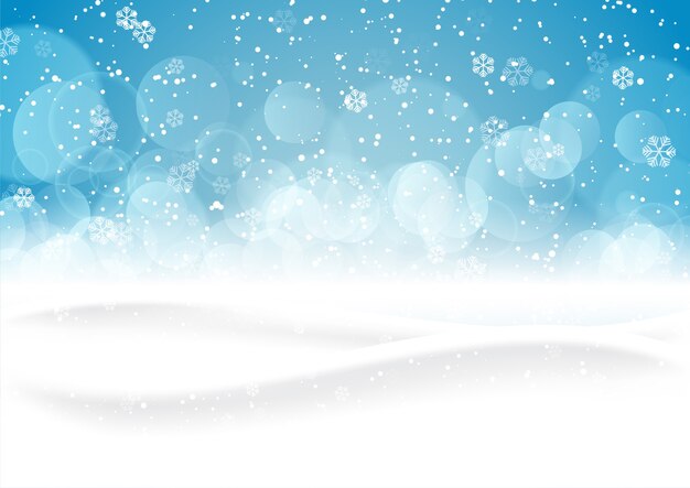 Fondo de navidad con paisaje nevado