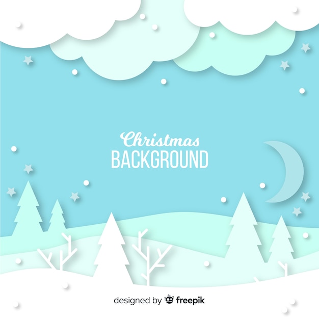 Vector gratuito fondo navidad paisaje recortado