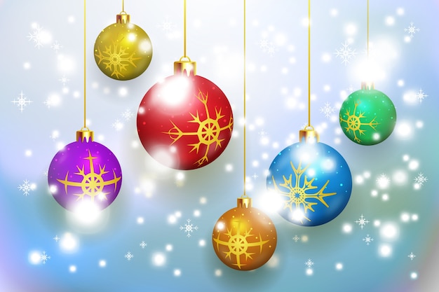 Fondo de Navidad con patrón de vector de bolas de Navidad para tarjetas e invitaciones