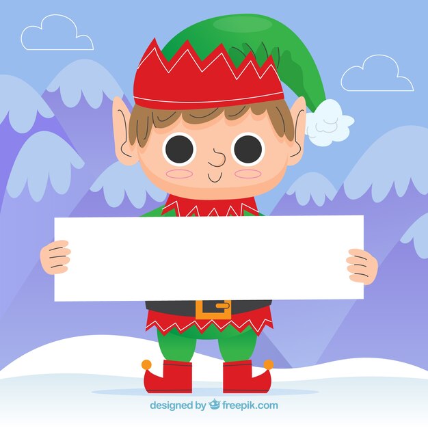 Fondo de navidad de personaje con un cartel
