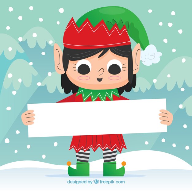 Fondo de navidad de personaje con un cartel