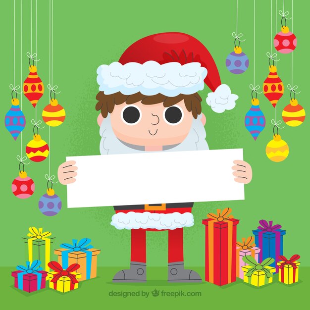 Fondo de navidad de personaje con un cartel
