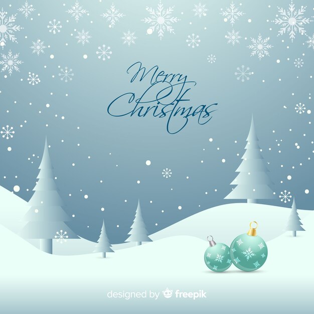 Fondo navidad pinos planos