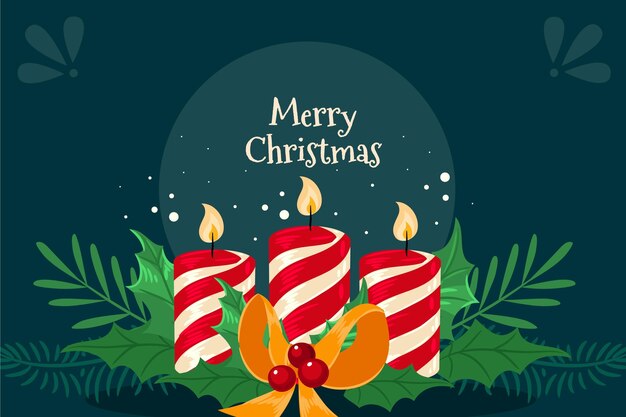 Fondo de navidad plano dibujado a mano