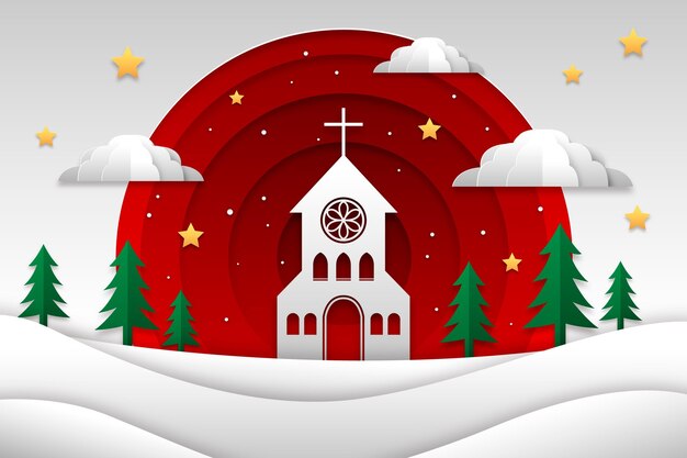 Fondo de navidad plano dibujado a mano