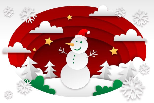 Fondo de navidad plano dibujado a mano
