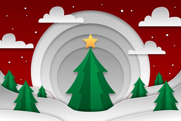 Fondo de navidad plano dibujado a mano