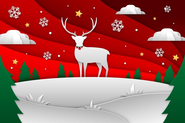 Fondo de navidad plano dibujado a mano