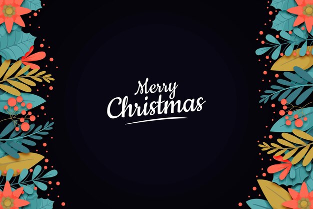 Fondo de navidad plano dibujado a mano
