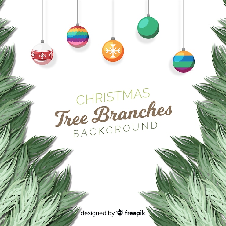 Vector gratuito fondo navidad ramas árboles