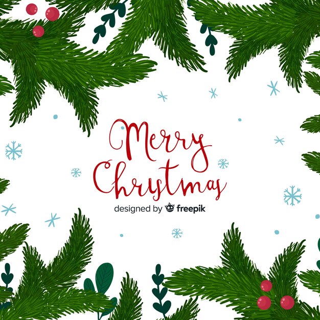 Fondo navidad ramas y bayas