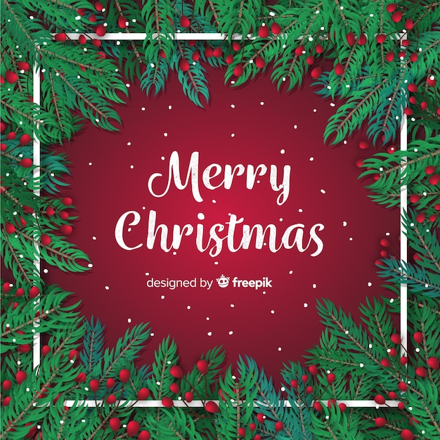 Fondo navidad ramas pino
