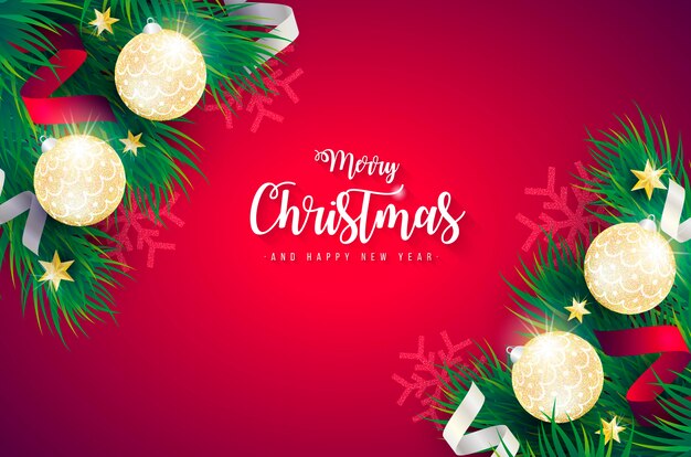 Fondo de Navidad realista con ramas verdes