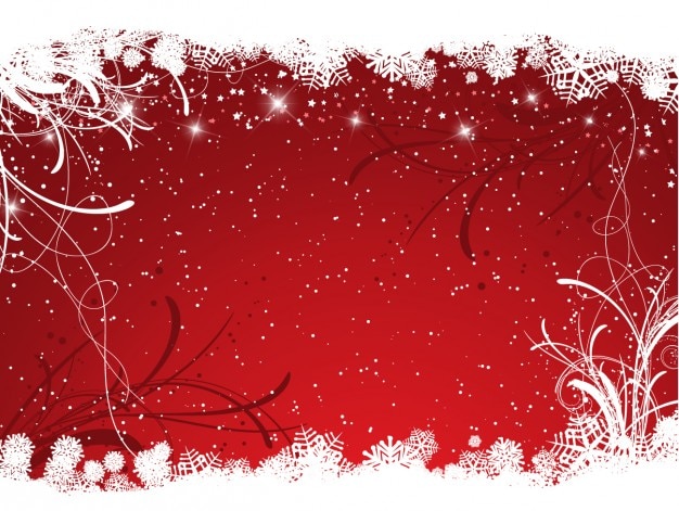 Fondo de navidad rojo nevado