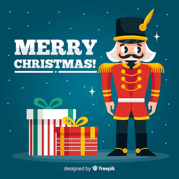 Fondo navidad soldado con regalos