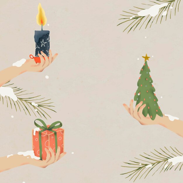 Fondo de navidad, vector de temporada de vacaciones de invierno