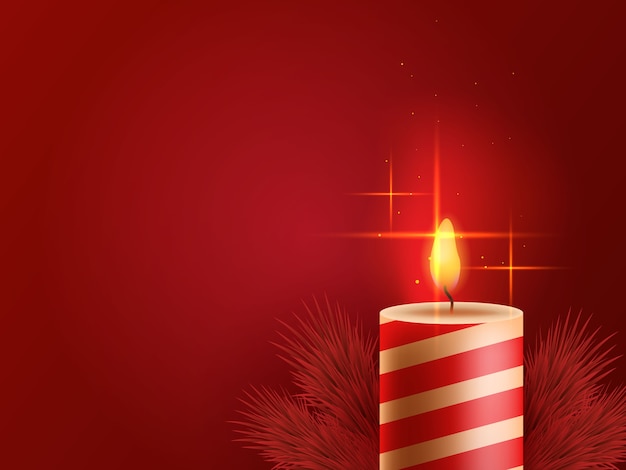Vector gratuito fondo de navidad con vela roja