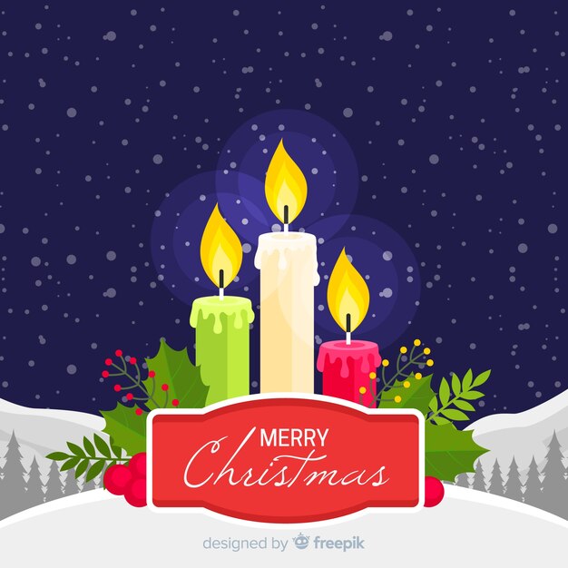 Fondo navidad velas planas