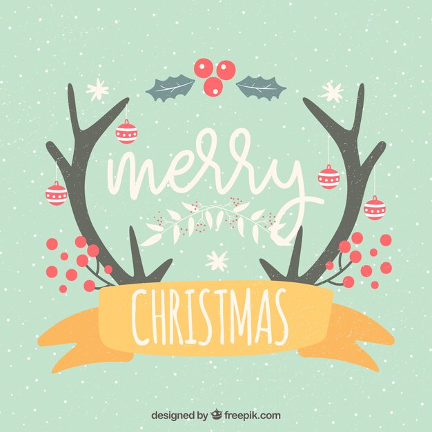 Fondo de navidad vintage dibujado a mano